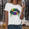 thumbnail image 5 of HCNTES Mardi Gras Shirt for Women It's Mardi Gras Yall Shirts Funny Carnival Outfit Tshirts New Orleans Party V Neck Tee Tops(Size:M), 5 of 9