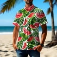 thumbnail image 2 of BiZtdJrK Mens Big and Tall Hawaiian Shirt Short Sleeve Tropical Aloha Shirts Holiday Casual Button Down Tops Multicolor#9 S, 2 of 4