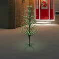 thumbnail image 3 of Northlight 4' Prelit Artificial Christmas Tree White Lighted Cascade Twig Outdoor Decoration - Green, 3 of 9