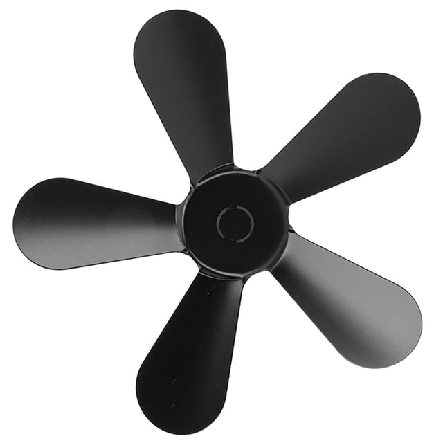Stove Fan Blade, 5 Blades, Aluminum Alloy, Enhance Hot Air Circulation, Wide Compatibility, Simple Installation For Fireplace Fan