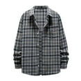 thumbnail image 2 of GaThRRgYP Mens Shirts Long Sleeve,Men Casual Turndown Long Sleeve Pocket Button Closure Plaid Print Shirt, 2 of 6