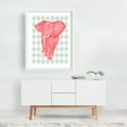 thumbnail image 2 of Pink Elephant - Mixed Media Watercolor Animal Pattern Geometric Illustration Whimsical White Framed Wall Art Print 6 x 8 inches, 2 of 3