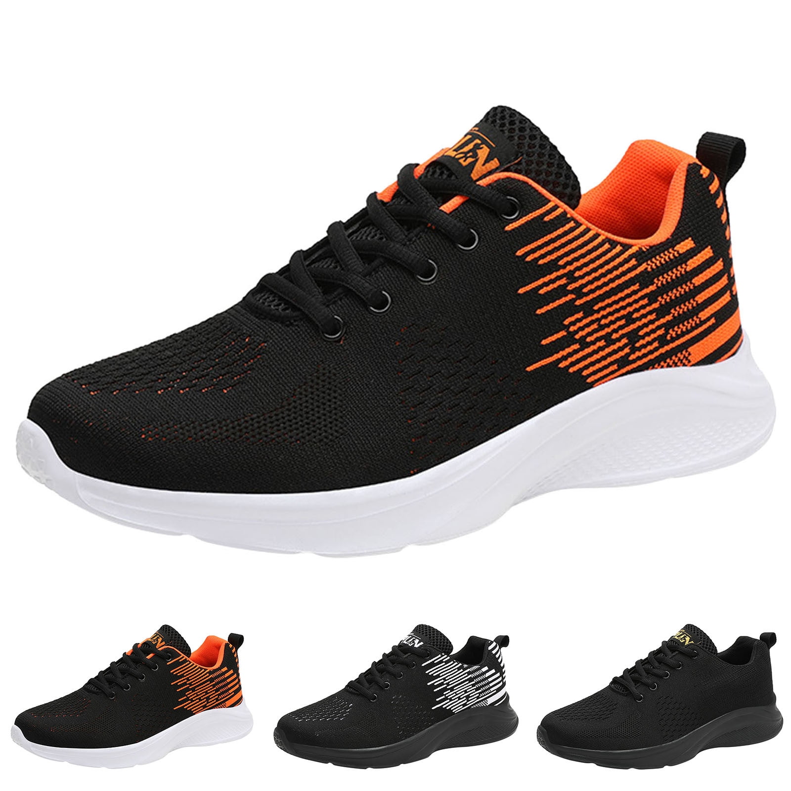 Nike black and orange running shoes discount