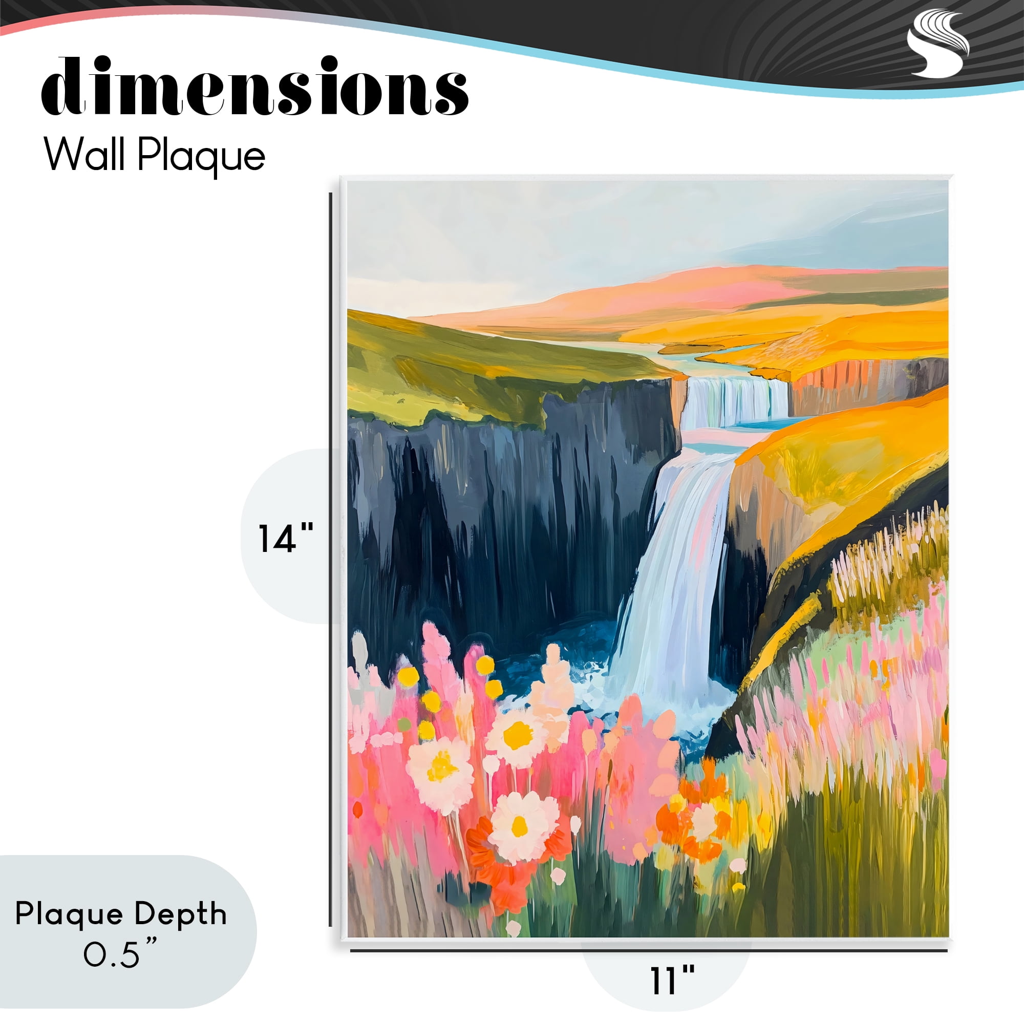 Stupell Industries Colorful Waterfall in Valley Wall Plaque Art, design by The Prints Vibe