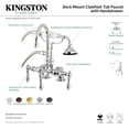 thumbnail image 4 of Kingston Brass AE13T0 Aqua Vintage 3-3/8" Center Deck-Mount Clawfoot Tub Faucet with Hand Shower, Matte Black, 4 of 5