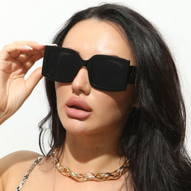 unbranded Gafas De Sol Cuadradas Negras Para Mujer Retro Protección Uv Para Exteriores