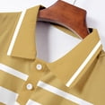 thumbnail image 5 of Fnnxeal Mens Polo Shirts Button Pullover Casual Short Sleeve Summer Collared Polo Yellow Shirts for Men Size 2XL, 5 of 7