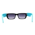 thumbnail image 4 of Womens Rectangle Mod Thick Arm Plastic Minimal Sunglasses Black Blue Smoke, 4 of 5