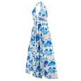 thumbnail image 7 of Itsame Women Summer Dress Printed V-neck Thin Dress Blue Size 2XL, 7 of 7