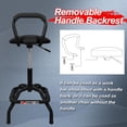 thumbnail image 2 of Taburete de garaje FreekyFit ajustable en altura con respaldo de 300 kg, 2 of 9