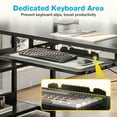 thumbnail image 2 of Sofanext 61 inch L Shaped Gaming Desk with 4 Drawers & Power Outlets, Home Office Desk with Adjustable Heights Monitor Stand & Keyboard Tray, Computer Desk with LED Light, Pure Black, 2 of 12