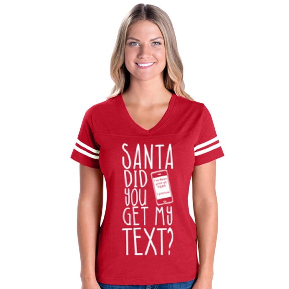 Artix - Womens Football Fine Jersey T-shirts - Christmas Hoodie Santa Did You Get My Text?