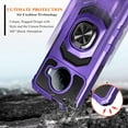 thumbnail image 4 of Nagebee Phone Case Compatible for Nokia X100 with Tempered Glass Screen Protector (Full Coverage), Full-Body Protective Armor [Military-Grade], Magnetic Car Mount Ring Holder, Heavy-Duty (Purple), 4 of 5