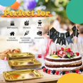 thumbnail image 5 of Exquisite Reflective Gold Square Paper Plates, 9", 50 Count, Heavy Duty 350 GSM, Disposable Party Plates, 5 of 6