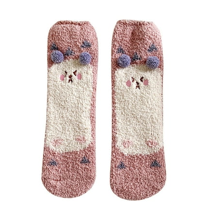 

Socks for Elderly A Pair Women Casual Socks Animal Print Cotton Pattern Lady Socks Comfortable Soft Warm Winter Sock Guard Socks for Girls