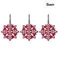 thumbnail image 2 of Ganchos para cortinas de ducha con forma de copos de nieve navideños iluminados por el sol, 12 unidades, 2 of 5