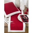 thumbnail image 3 of Fennco Styles Holiday Christmas Textured Cotton Down-Filled Throw Pillow with Sherpa Border, 3 of 3