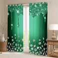 thumbnail image 2 of Feelyou Fashion Sequin Print Blackout Curtains Set of 2 (52x84 Each) for Girls, Glitter Luxury Diamond Window Curtains, Green Princess Style Curtains and Drapes, Curtains and Drapes Room Decor, 2 of 6