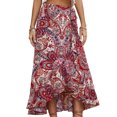 thumbnail image 1 of Falda de cintura alta de verano para mujer, falda informal de moda con dobladillo con volantes y estampado de verano para citas, fiestas y viajes, 1 of 6
