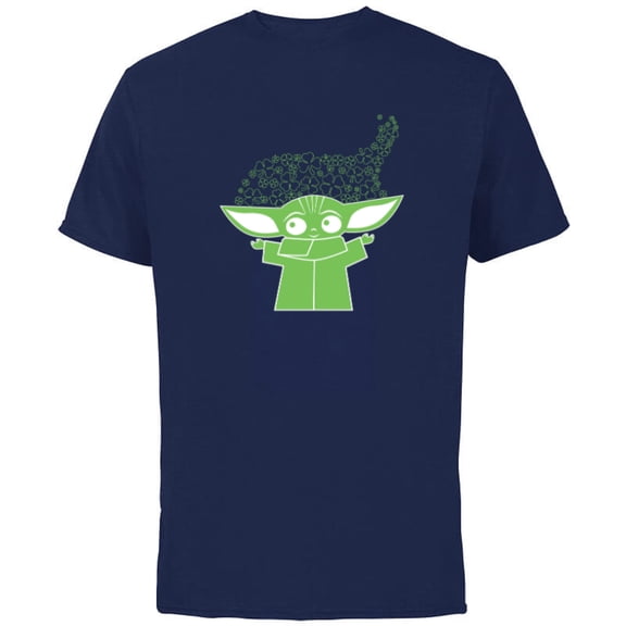 Star Wars The Mandalorian The Child St. Patrick's Day - Short Sleeve Cotton T-Shirt for Adults - Customized-Navy