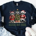 thumbnail image 3 of Festive But Feral Christmas Sweatshirt – Funny Raccoon Holiday Sweater, Cute Animal Xmas Crewneck, Cozy Winter Gift for Raccoon Lovers, 3 of 5