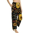 thumbnail image 2 of Balery Sunflowers Leaves print Women's Pajama Pants,Ultra Lightweight Pjs,Lounge Pant-Large, 2 of 9