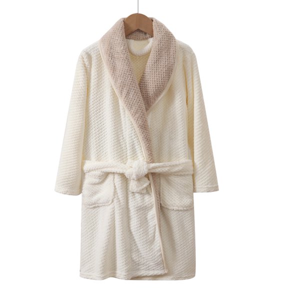 YTDSCS Kids Girls Boys Hooded Flannel Robes Warm Fleece Bathrobe for Toddler Soft Thickened Bath Towel Fall Winter Pajamas for 4-16 Years Old