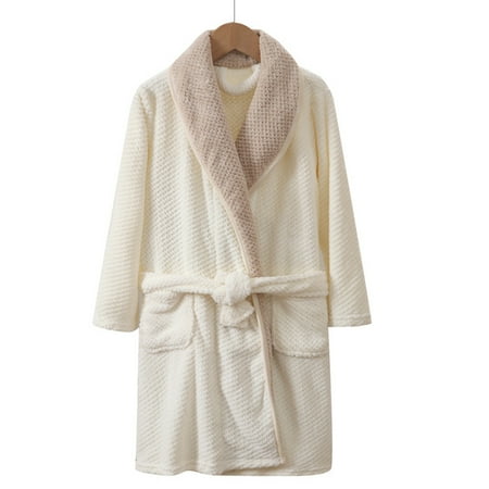 

Paokuoon Kids Pajamas Flannel Robe for Toddler Hooded Soft Thickened for 4-16T
