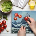 thumbnail image 3 of Mountain Cutting Board, Matterhorn Summit Clouds Hill Scenery Glacier Natural Beauty Image Print, Decorative Tempered Glass Cutting and Serving Board, Large Size, Blue White Black, by Ambesonne, 3 of 5