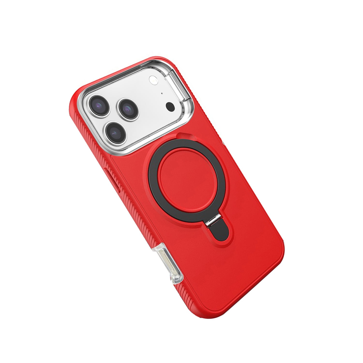 Reinforced Heavy Protection Case with Foldable Kickstand for iPhone 17 Pro Max -Red