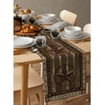 thumbnail image 3 of Hokiten Table Runners 48 Inches Long Dress Scarves, Texas Star Brown Farmhouse Kitchen/Dining Table Runner, Short Coffee Tablerunners, Farmhouse Vintage Wood Grain 13x48 Inch, 3 of 7