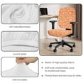 thumbnail image 3 of FKELYI Daisy Floral Orange Print 4 Pcs Office Chair Cover Set Swivel Computer Chair Slipcover with Removable Armrest Covers for Armchair Protector Home Office Decoration, 3 of 7