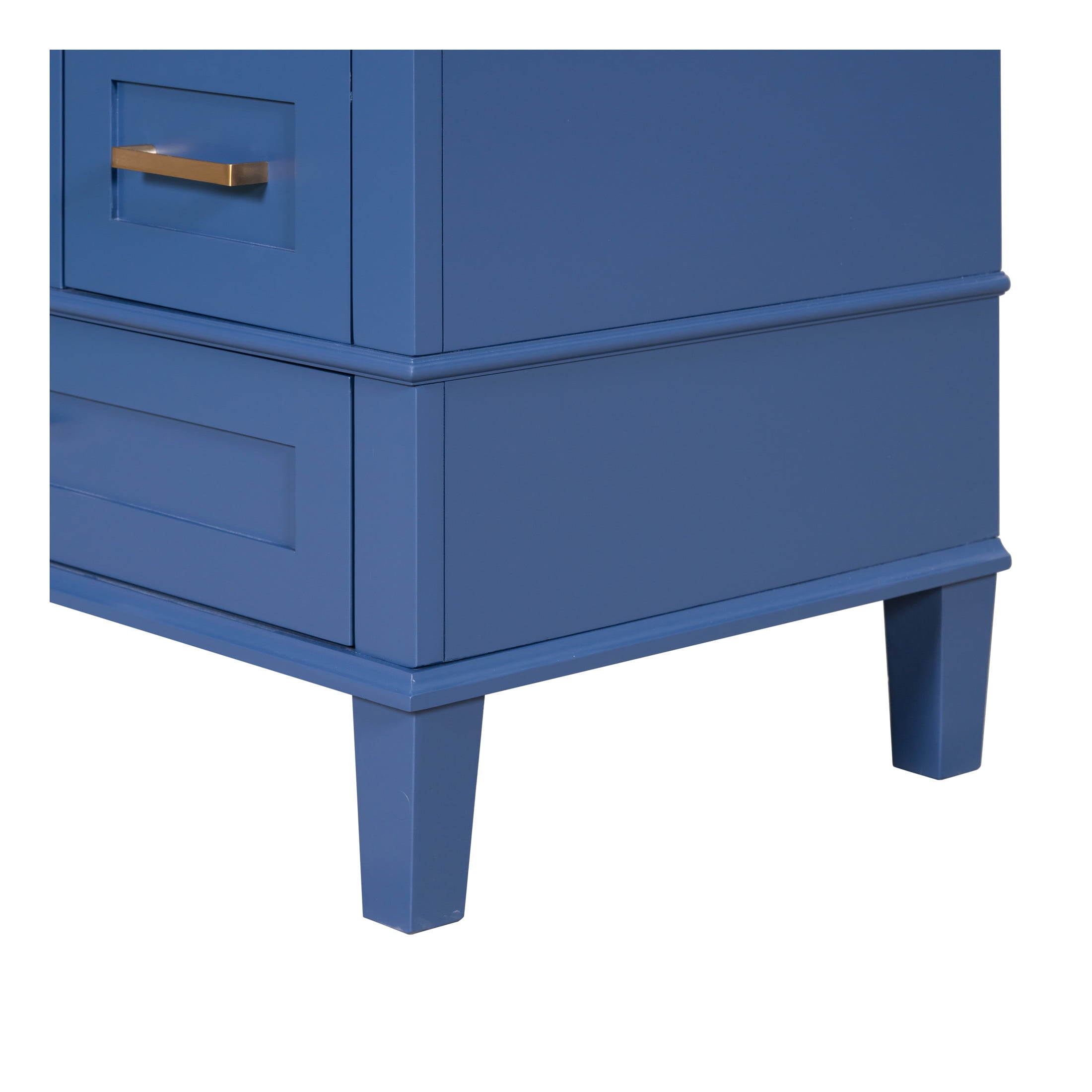 Nyveth Modern Bathroom Vanity with Ceramic Sink, Shelves, Drawers, Wood, Blue