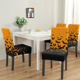 thumbnail image 2 of Halloween Bats Chair Covers for Dining Room Set of 4, Orange Stretch Dining Chair Cover 4 Pieces, Washable Kitchen Parsons Chair Slipcovers 4 Pack, Removable Seat Protector for Home and Party, 2 of 5