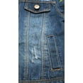 thumbnail image 5 of KIDSCOOL SPACE Little Girls Fake Flap Pockets Design Flower Bird Embroidered Ripped Denim Jacket 6T, 5 of 6