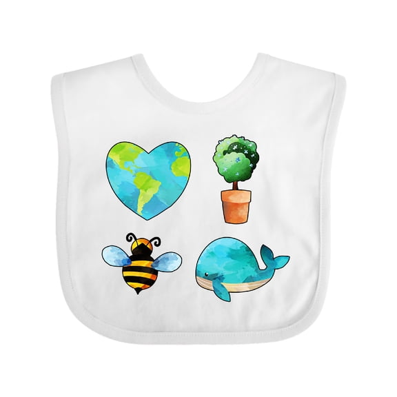 Inktastic Earth Day Plant a Tree Save the Bees Save the Seas Love Your Mother Boys or Girls Baby Bib