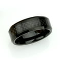 thumbnail image 3 of Men's Women's Tungsten Wedding Band Engagement Ring 8mm High Polished Black IP Plated with Black Carbon Fiber Inlay Beveled Edge, 3 of 4