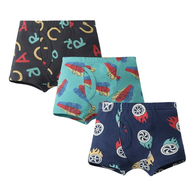 Culottes Invisibles en Coton 3 Pcs pour Garçons, Mignonnes, Imprimées, Respirantes et Confortables