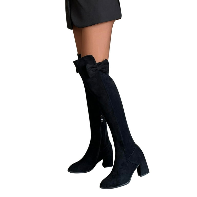 Knee high boots no zipper sale
