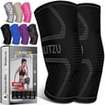 thumbnail image 1 of Rodillera BLITZU Compression para mujeres y hombres, paquete de 2, color negro, 1 of 6