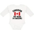 thumbnail image 3 of Inktastic Canada Flag Awesome Canadian Boys or Girls Long Sleeve Baby Bodysuit, 3 of 5