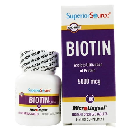 Superior Source - Biotine instantanée Dissoudre 5000 mcg. - 100 comprimés