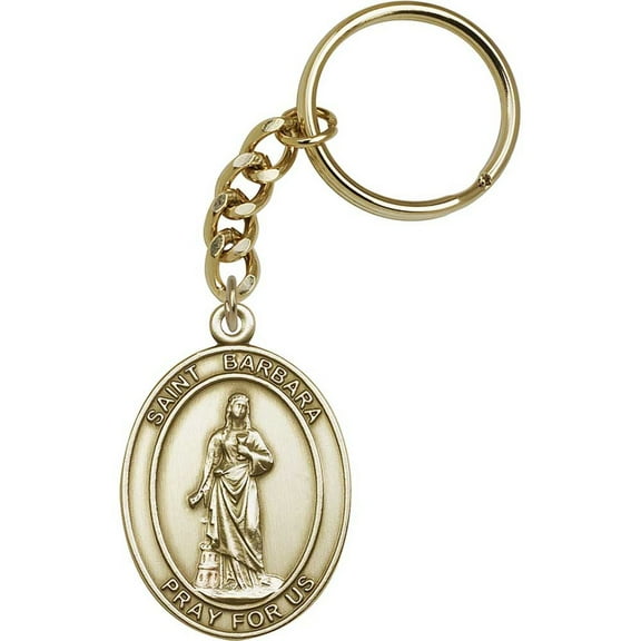 Antique Gold St. Barbara Keychain