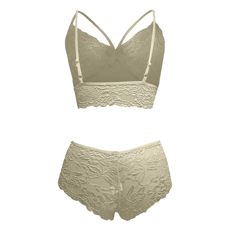 Luxalzxs Sexy Lingerie for Women 2023 Naughty Plus Size Two Piece  Underwears Lace Floral Corset Lingerie Bralettes Wireless Bras and Thong  Lingerie Set