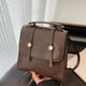 thumbnail image 1 of Mochila vintage para mujer - Bolso de viaje ligero, cuero PU, marrón/negro, 20x20x9cm, impermeable y gran capacidad, 1 of 6