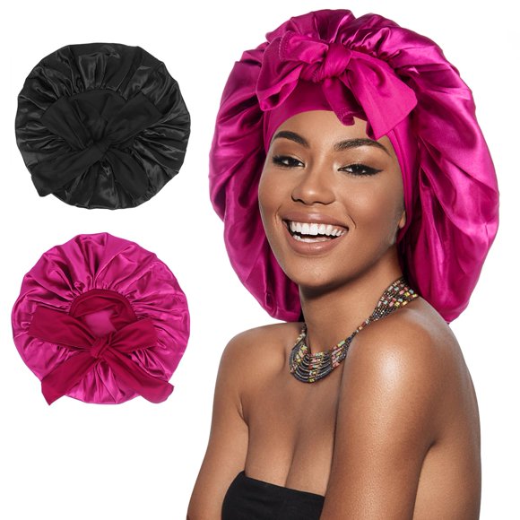 Sleeping Bonnet Arqumi, paquete de 2 unidades, satén, para mujer y hombre