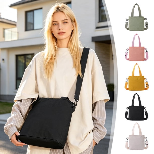 Lekihaqq Womens Nylon Tote Bag Casual Crossbody Shoulder Bag Lightweight Handbag For Work Travel Shopping Daily Use