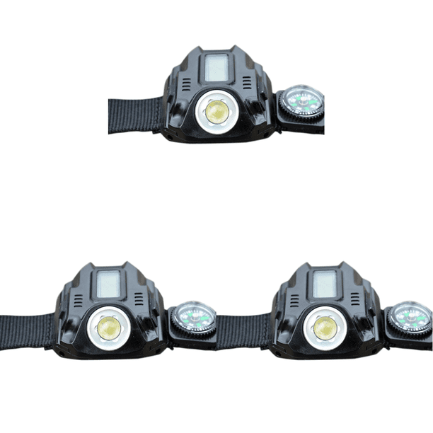 3 Uds LED Linterna Muñeca Antorcha USB Recargable Al Aire Libre Camping Lámpara Impermeable