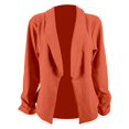 thumbnail image 6 of Baqcunre Blazers For Women Women'S Three Quarter Sleeve Suit Jacket Lapel Keep Warm And Slim Loose Fashion Cardigan Coat Business Casual Clothes For Women Fall Outfits For Women 2023 Orange XXL, 6 of 7
