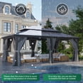thumbnail image 6 of Clouddwell 12'x20' Hardtop Gazebo - Polycarbonate Double Roof with Netting & Curtains for Patio, Garden Sun Protection,Gray, 6 of 6